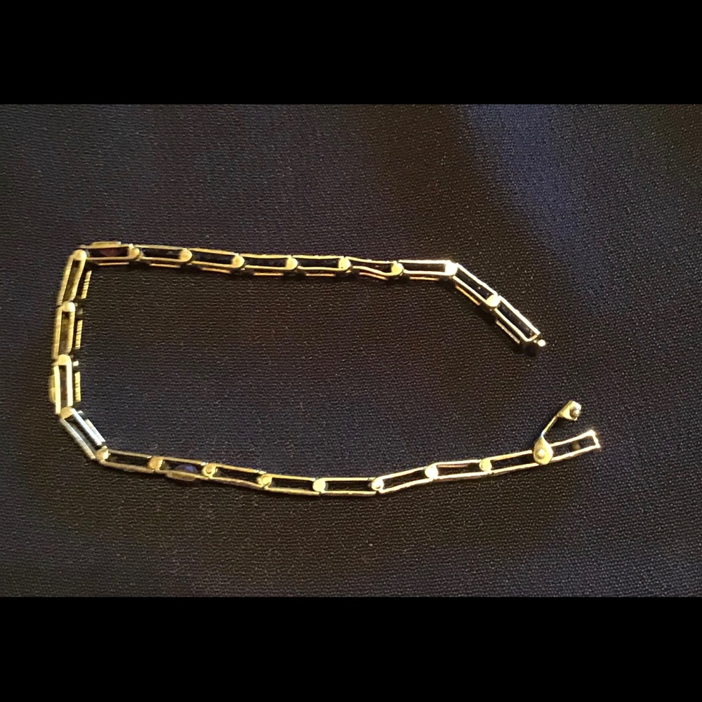 Antique gold and garnet bracelet (14k) - Picture 5 of 7